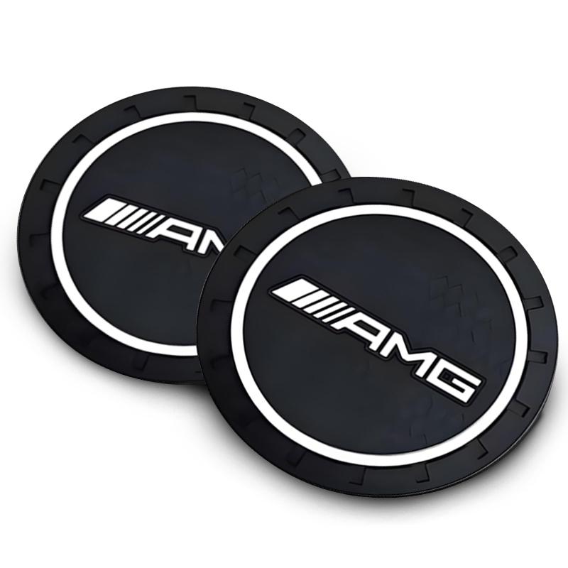 

PVC Car Coasters Water Cup Slots Non-Slip Mat Water Cup Pad Accessories For MERCEDES BENZ AMG W203 W205 W206 W166 X253 X205 C180