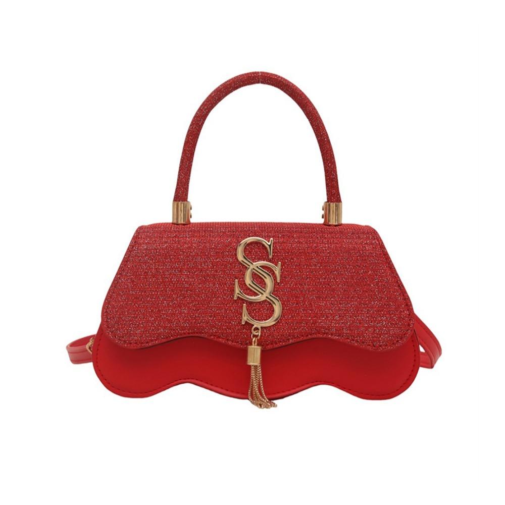 Fashion PU Evening Bags Elegant Chain Shoulder Bag Crossbody Bag Women красный