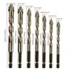7Pcs Four-Flute Sawtooth Eccentric Drill Bit Multifunctional High Hardness Glass Drill Bit 3/4/5/6/8/10/12 Mm for Wood Metal