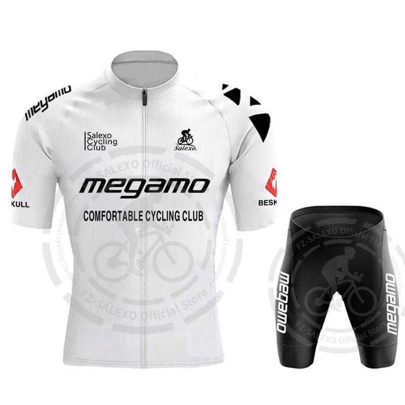 

Summer 2025 Megamo Team Men s Short Sleeves Cycling Jersey Set MTB Uniform Mountian Bicycle Clothes Wear Ropa Ciclismo Hombre XXL