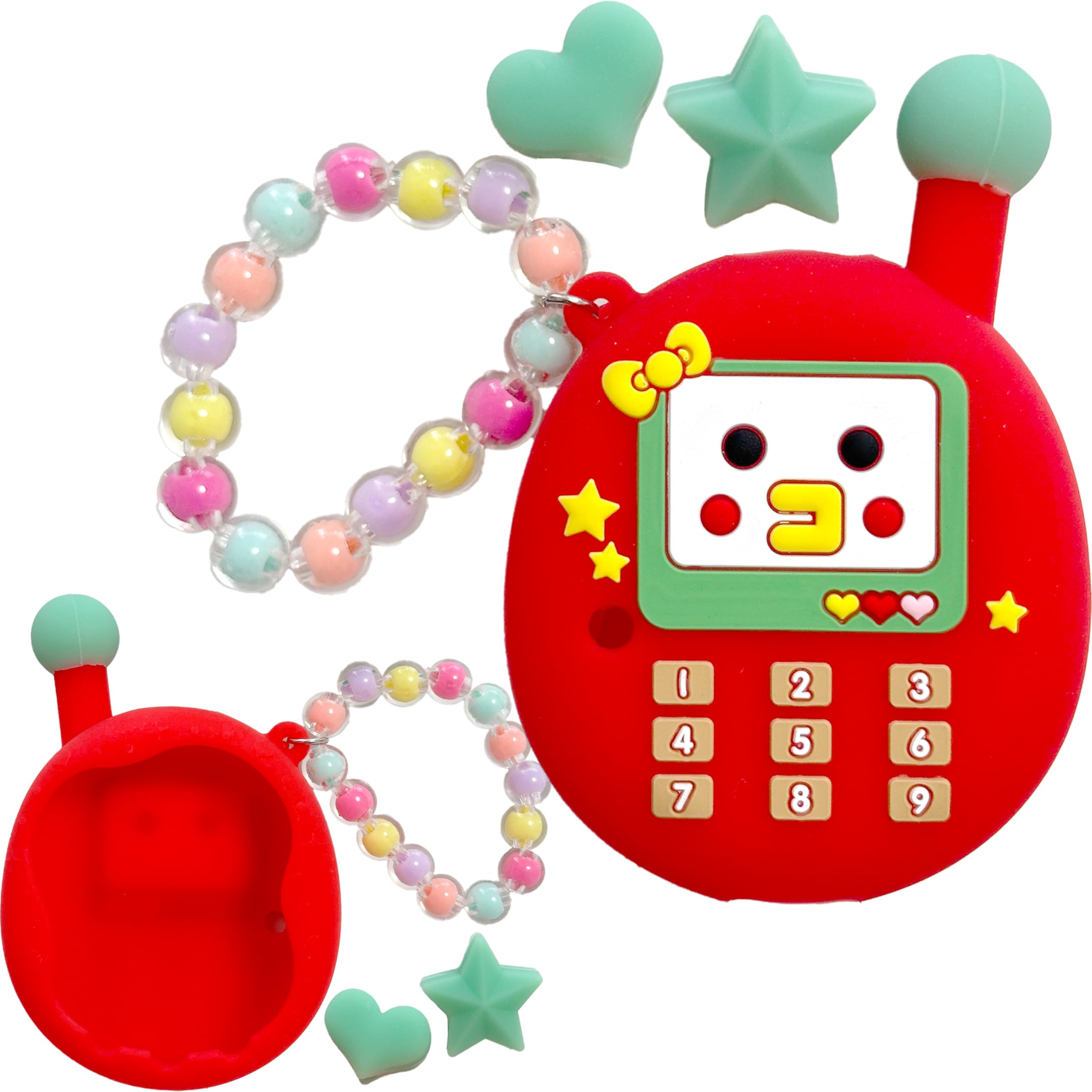 

SCLAB Сумісний силіконовий захисний чохол для телефону Tamagotchi UNI для електронного вихованця, віртуального вихованця, чохол-накладка/Uni Tamagotchi, гра, (Червоний)