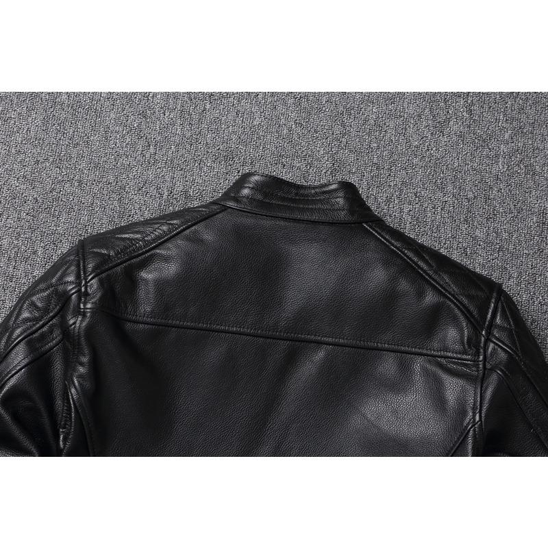 Chinese Size Men Leather Jacket Genine Cowhide Leather Motorcycle Style Cow Jackets for Men Autumn