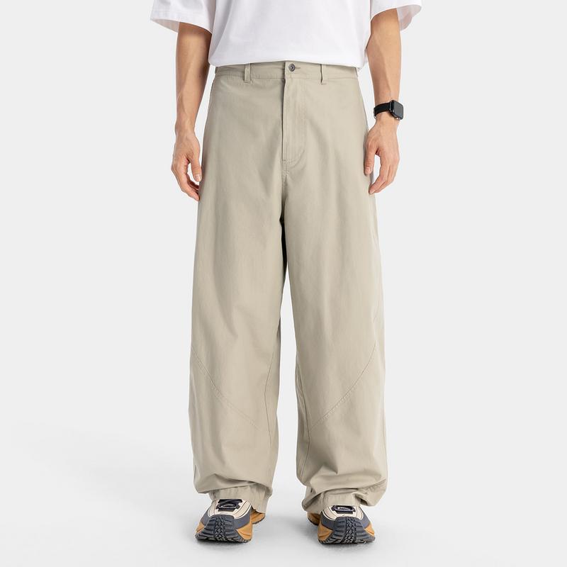 Li Ning CF Outdoor Solid Color Loose Casual Straight Leg Work Pants With Small Logo Embroidery Men Pants Dark-Green AKXV073-5