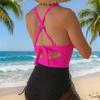 New Back Cross Strap Slim Irregular Skirt One-piece Swimsuit TK301