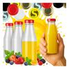 50X Juice Bottles 200 Ml Glass Bottles For Juice With Cap 0.2L