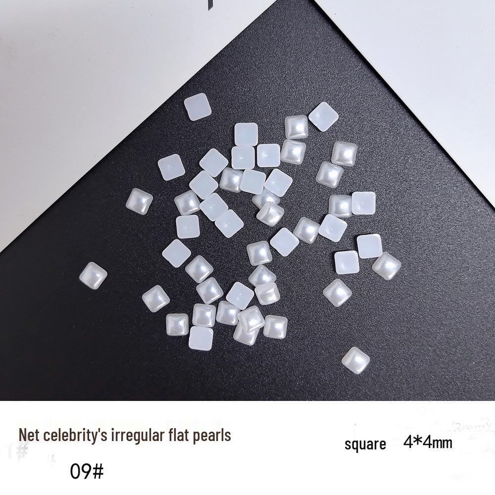 Mini Nail Art Pearls: Irregular Heart, Water Drop, Moon Flat Back Rhinestones for DIY Handmade Nail Jewelry