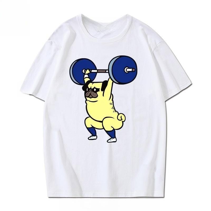 Gymnasium Fitness Short Sleeve T-Shirt Summer Trendy Basketball Sports Loose Cotton Crew Neck Top Summer Breathable Tees