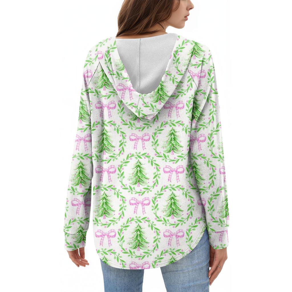 Women's Fashion Women's Lightweight Long Sleeve Pullover With Pockets Preppy Graphic Hoodie