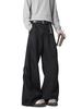 American high street pleated wide-leg pants men's summer design sense niche scimitar mopping pants drape versatile casual pants