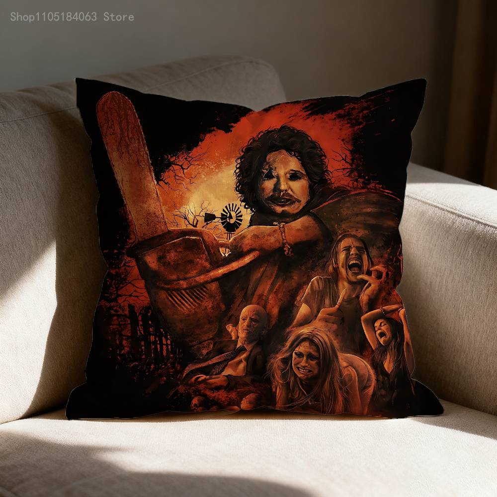 S-Saw Horror M-Massacre Pillow Case For Sofa Decor Car Office Room Printing Cushion Cover Decorations and Protector