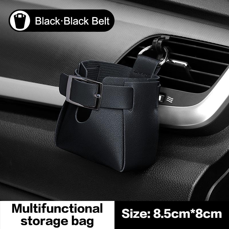 

Сумка для хранения на вентиляционную решетку автомобиля, подвесной органайзер для приборной панели, подвесная многофункциональная кожаная сумка-органайзер чёрный