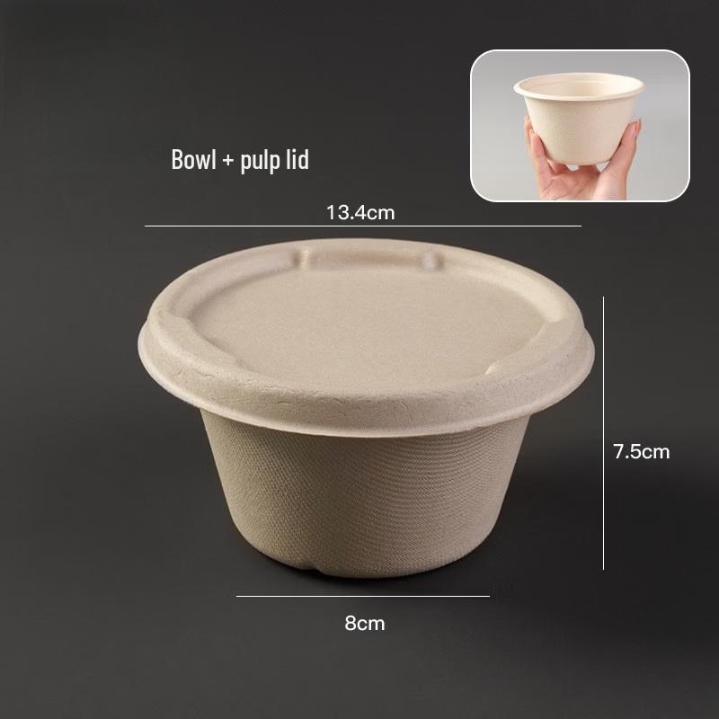 

Biodegradable Disposable Paper Bowl Set with Lids