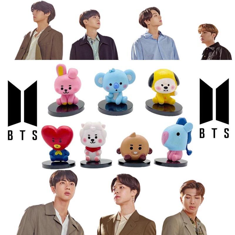 BTS BT21 7-teiliges Set Babyphone-Figuren, Ornamente, Tortenaufsatz, Spielzeug, Geschenk