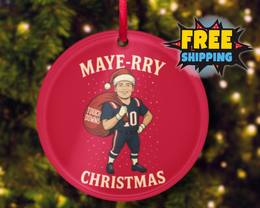 Drake Maye Christmas Ornament Funny Meme New England Football Patriots Ornament Unisex T-Shirt S
