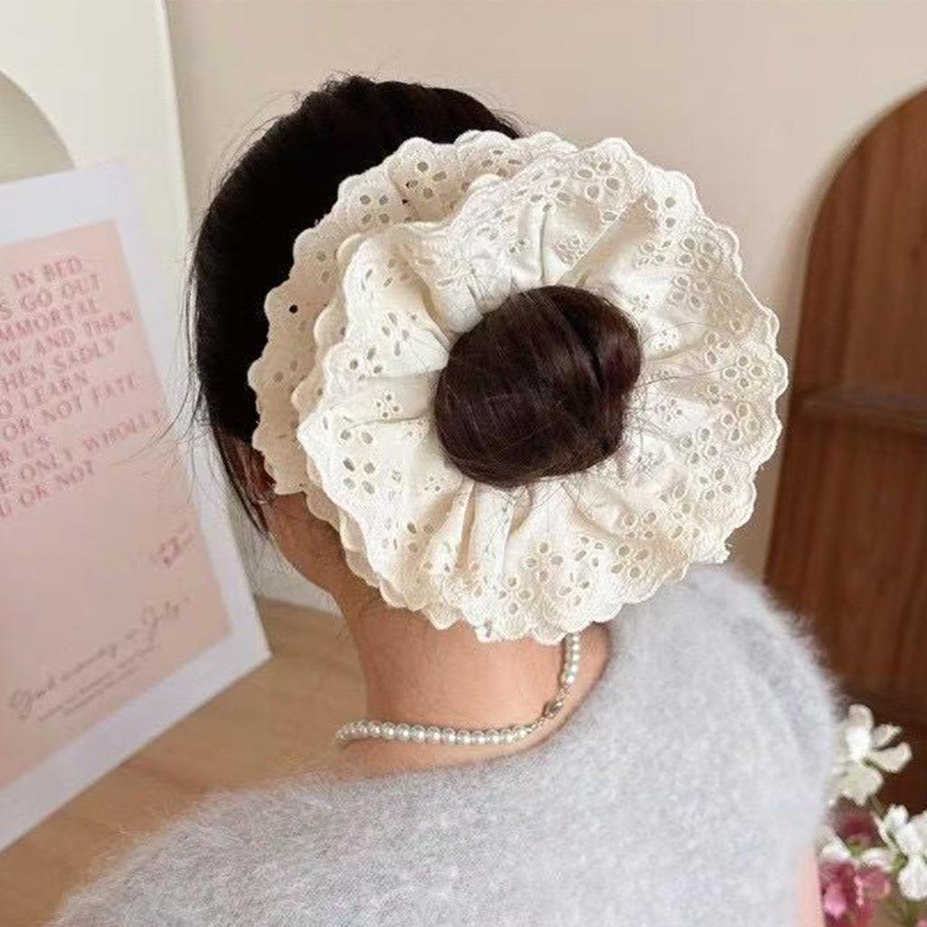 Temperament lace large intestine hair band women's high-end sense tied hair ponytail hair rope super fairy headband headdress