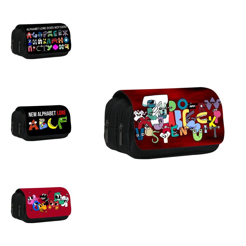 Alphabet Lore Double Layer Pencil Case For Students With Polyester Material And Storage Capacity