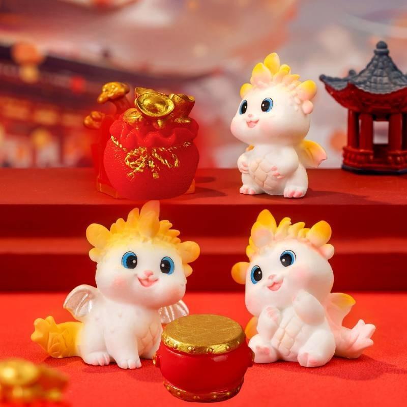 Creative Cartoon Adorable Little Dragon Blind Box Resin Craft Tabletop Accessory