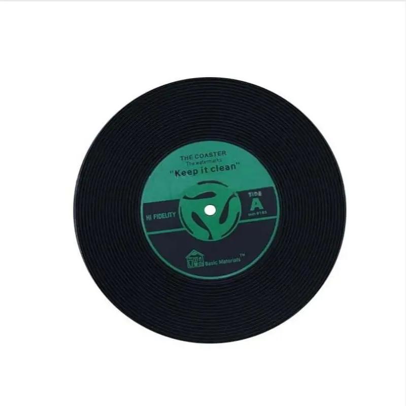 Record Coaster Table Cup Placemats Creative Environmental Plastic Vinyl Drink Coasters Heat-resistant Simple