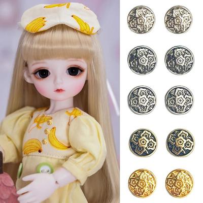 20pcs High Quality 7mm Flower Buckles Metal Handmade Ultra-small Buckle Mini Doll Coat Buckle DIY Doll Clothes Accessories