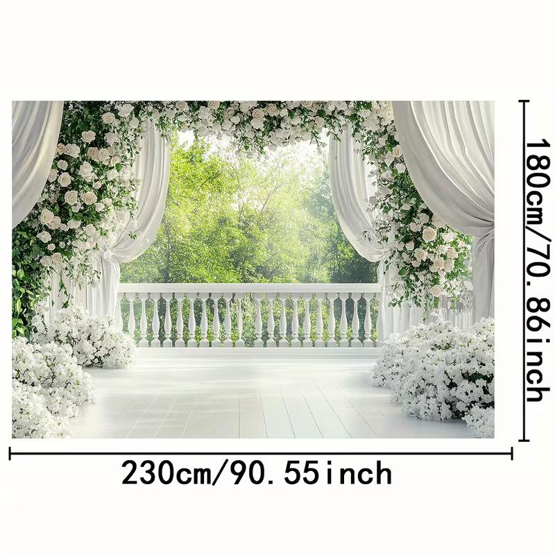 2D Elegant Floral Curtain Photography Background for Bridal Shower