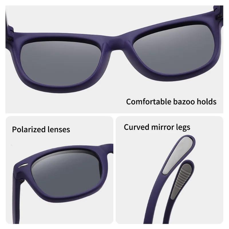 Fashion Square Children Sunglasses Baby Sunshade Silicone TPEE Frame Glasses Girl Boy Outdoors Polarized Shades UV400 3-12 s