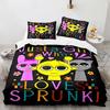 Music Game Sprunki 3D Print Cartoon Bedding Set Soft Comforter Cover Pillowcase Duvet Cover Set Bedclothes for Kids Adults Gift