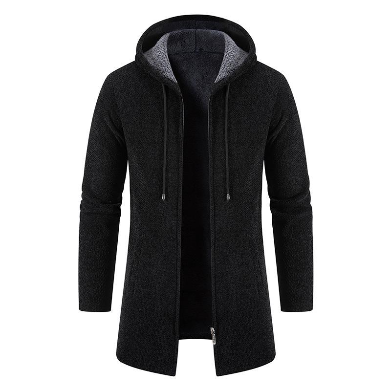 Sweatwear Men's Hoodies Long Sleeve Sweatshirts for Men Zipper Hooded Mens Oversize Winter Top Jacket Coat Black Sweater