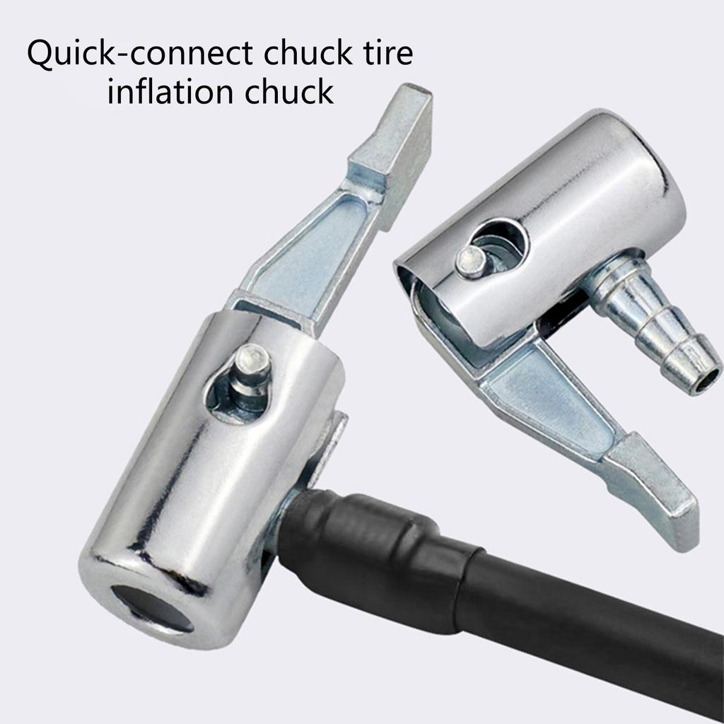1/4inch Locking On All Metal Air Chuck Air Compressor Portable Tires Inflator Tires Chuck Hose End with Barb Connectors