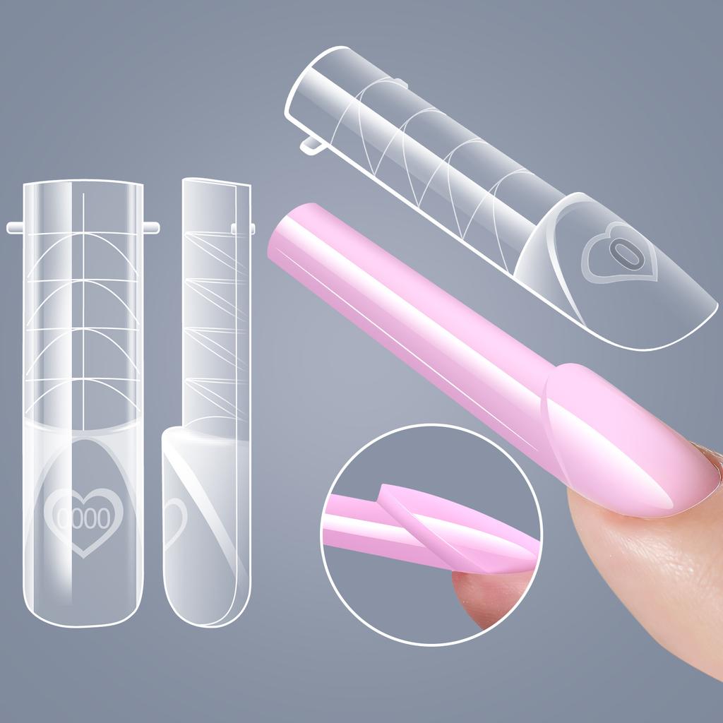 150 Stuks French Vormen voor Nagels met Meetlat – Transparante Kristal UV Gel Nageltips