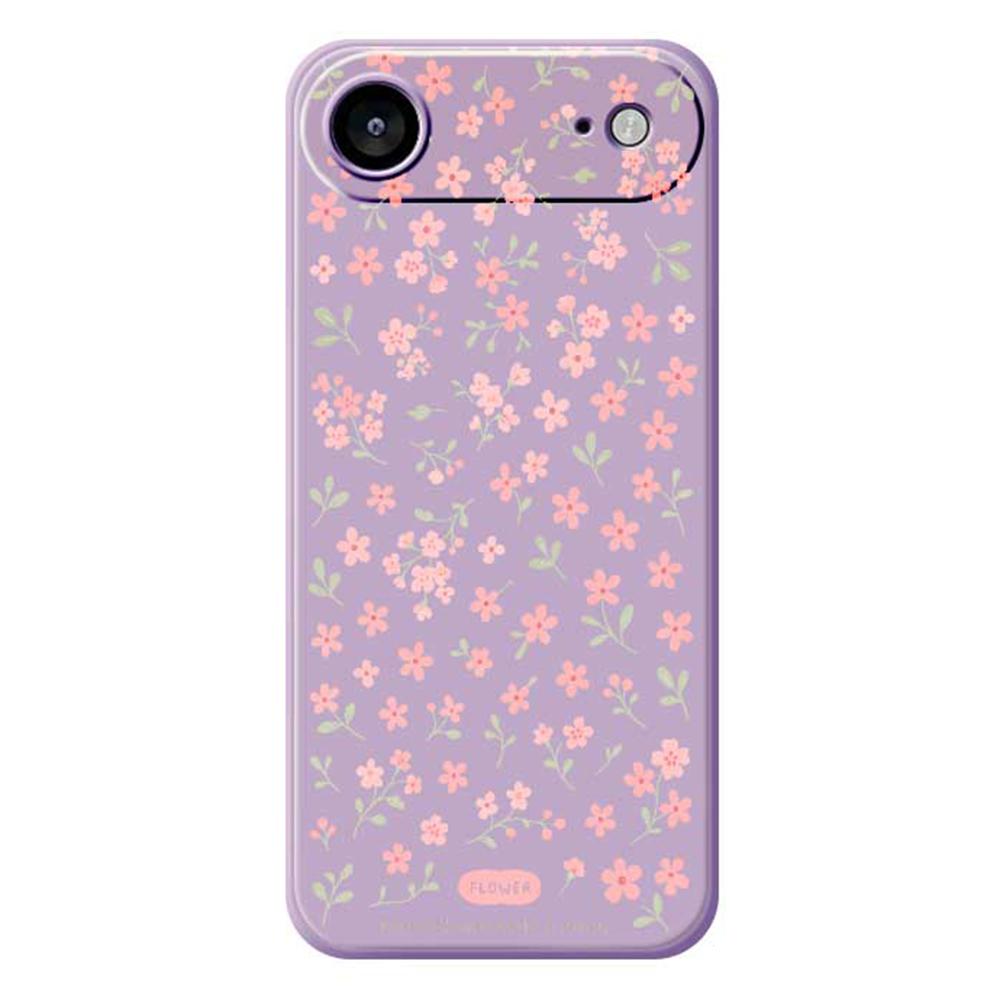 For iPhone 17 Air Case Pink Small Flowers Pattern Printing Straight Edge TPU Phone Back Cover