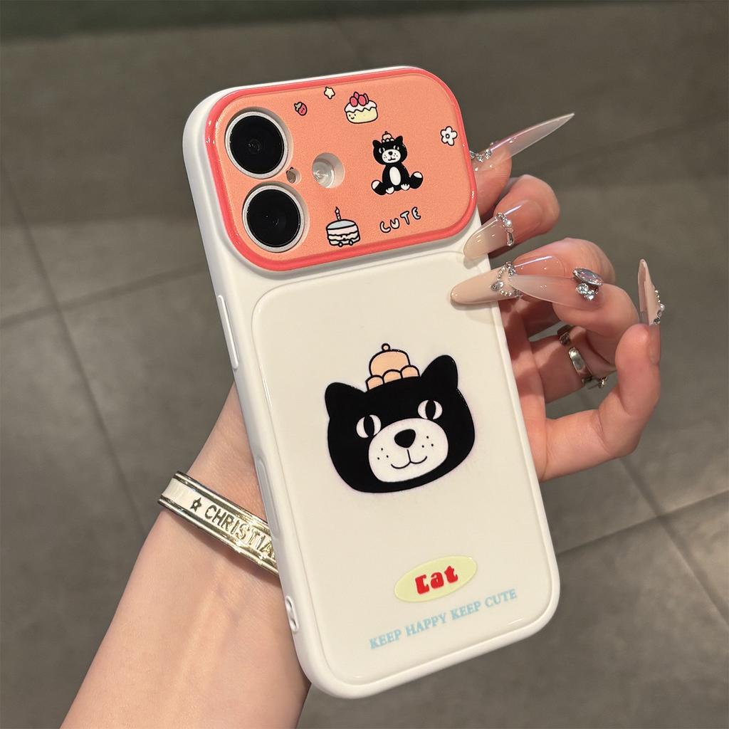 Contrasting Color Animal Avatar Is Suitable for Apple Promax Mobile Phone Case Girl High Value/large Window/