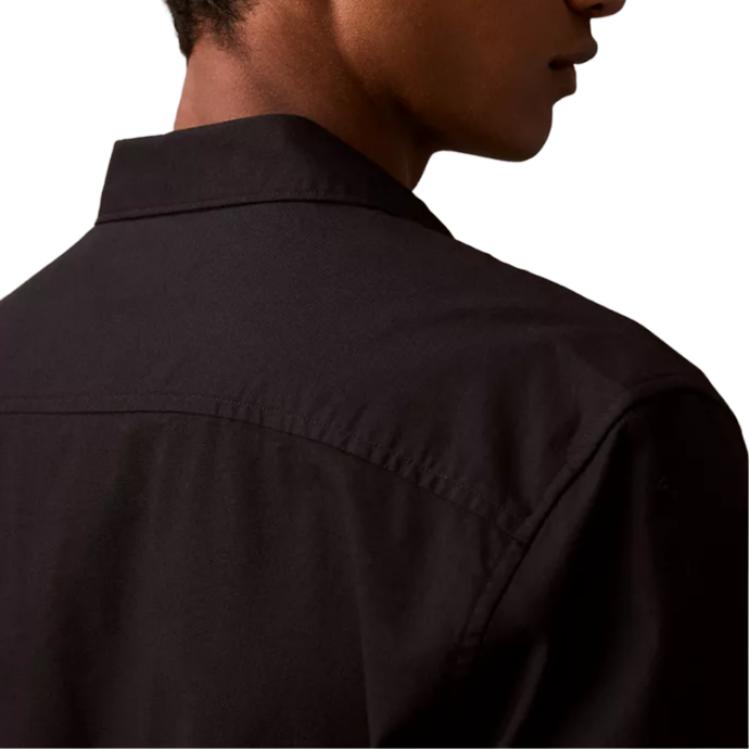Calvin Klein Solid Oxford Classic Button Long Sleeve Shirt Men Shirts Black 40EM125-001