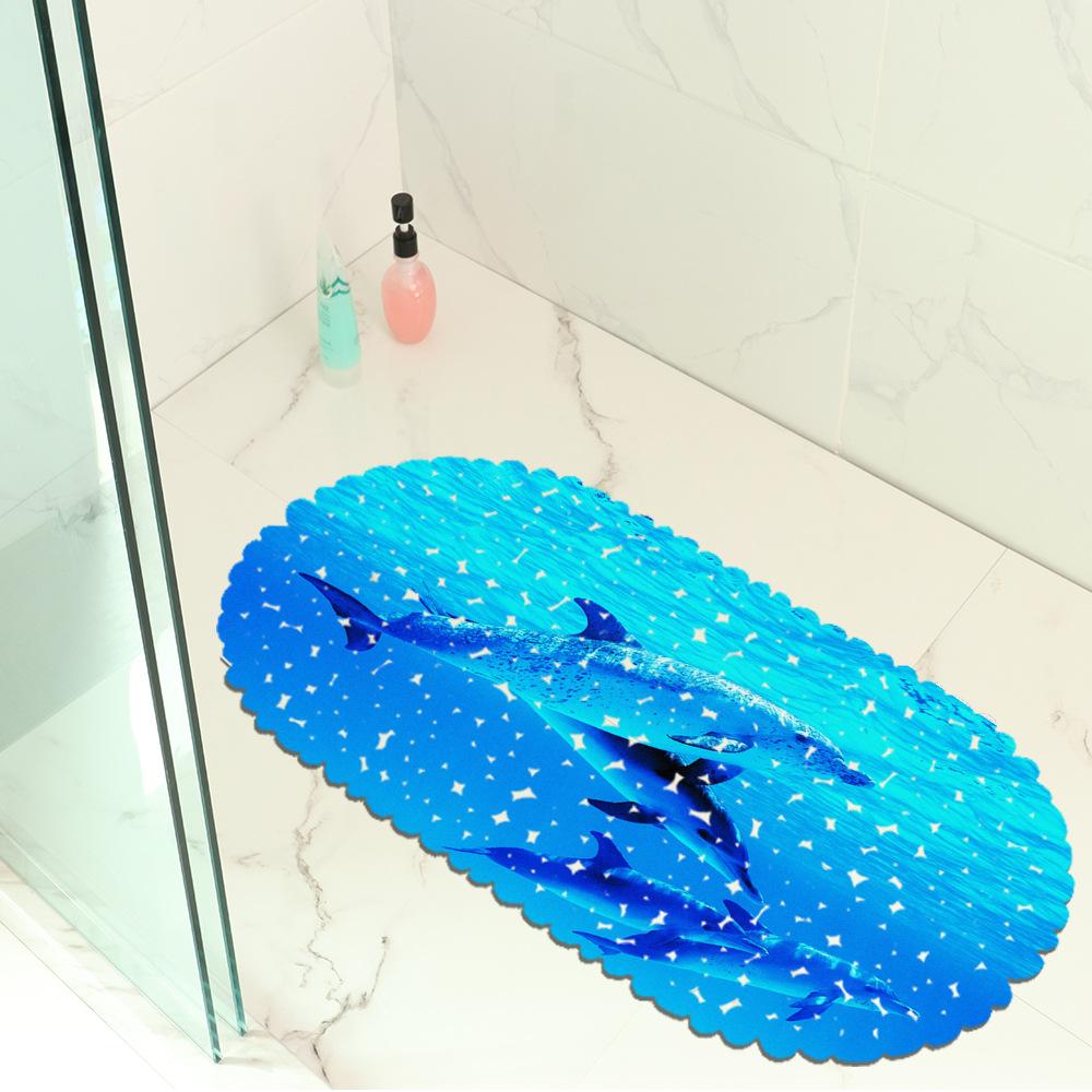 Dolphin Jump Map Balcony Bathroom Mat Hydrophobic Non-Slip Door Mat Swimming Pool Public Places Non-Slip Floor Mat