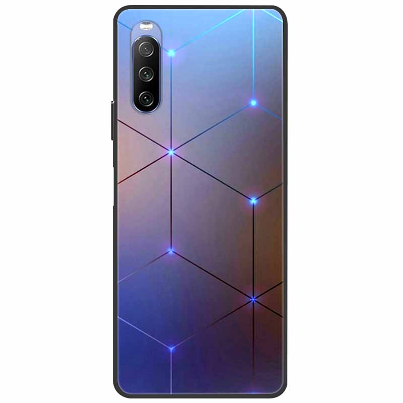 Soft Cover For Sony Xperia 10 III /5 III /1III Case Silicone Painted Marble Cat Funda Cover for Sony Xperia 1 II /10 II /5 Coque