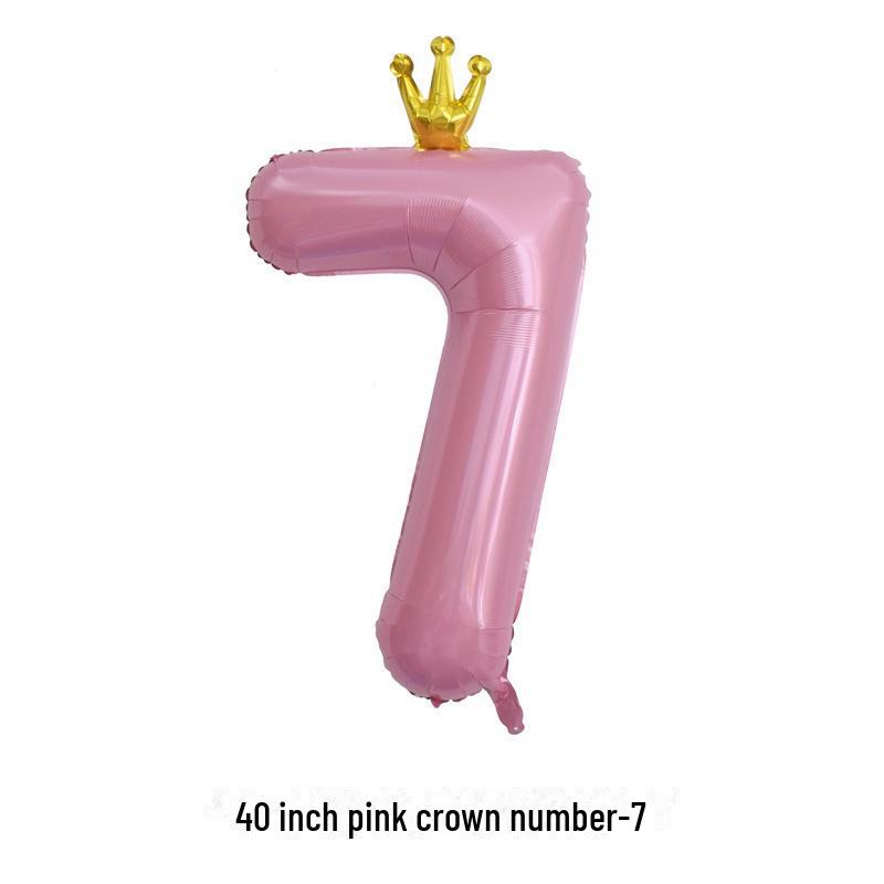 

40-дюймовый розовый шар в форме короны для украшения первого дня рождения ребенка
