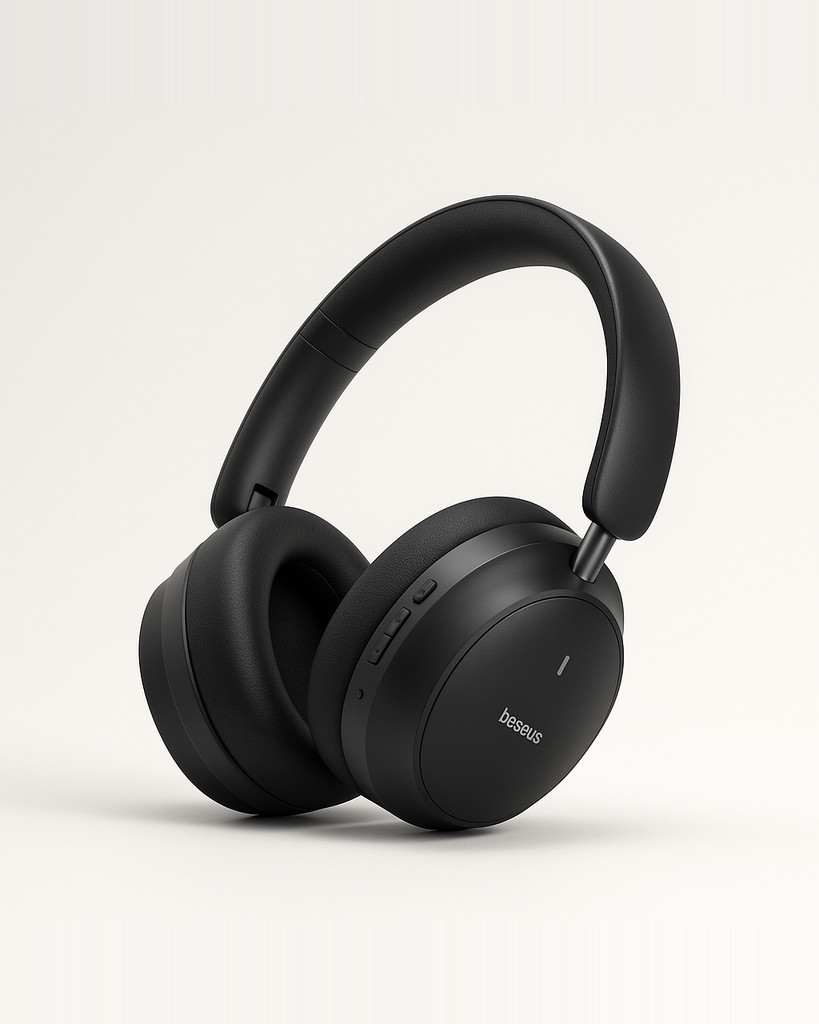 Baseus Bass 30 Max Wireless Headphones Bluetooth 5.3 40mm Bass-Enhancing Diaphragm 50H Over Headset Ultra Low Latency Earphones