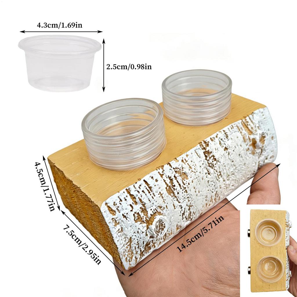 Gecko Feeding Ledge Resin Removable Feeder Reptile Water Bowls Feeder Ledge For Pets Crabs Turtle Spider Bearded Dragon Frogs