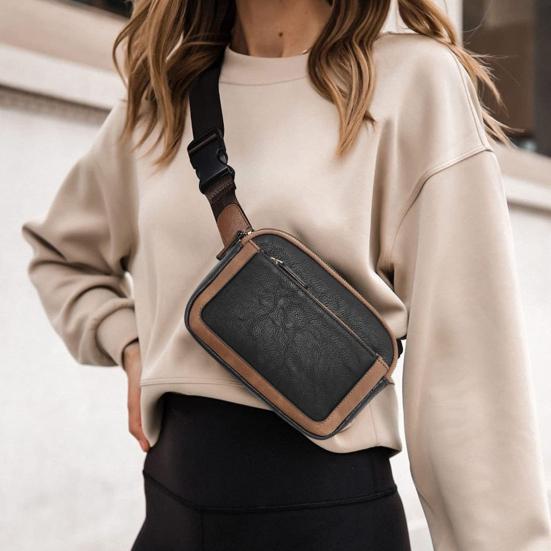 Tragbare Messenger-Tasche mit Reißverschluss und mehreren Taschen