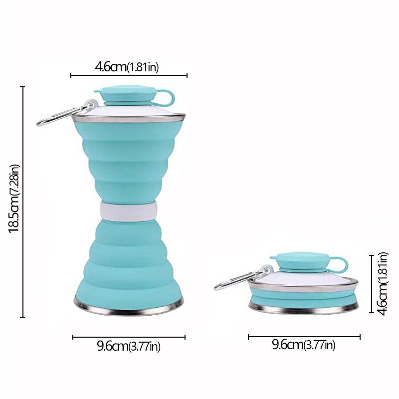500mL New Portable Silicone Sports Foldable Water Bottle Soft Kettle Food Grade Silicone Folding Cup Water Drinking Bottle Cup