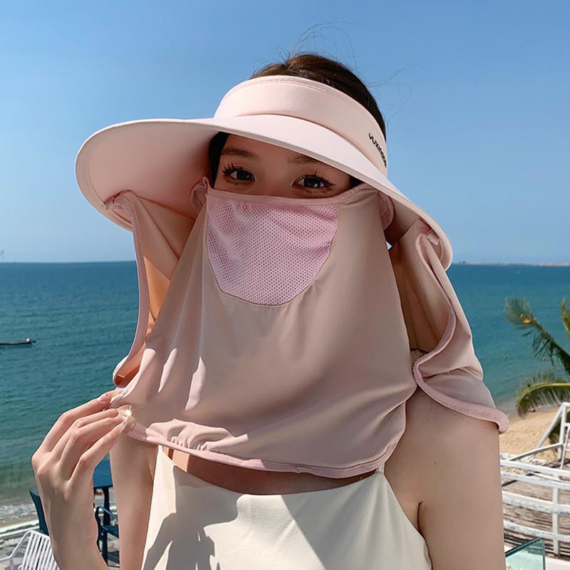 Summer Sun Protection Cap With Removable Shoulder Cover For Outdoor Activities