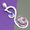 Ocean Jasper Tanzite Gemstone Mother's Day Silver Jewelry Pendant  2.75"