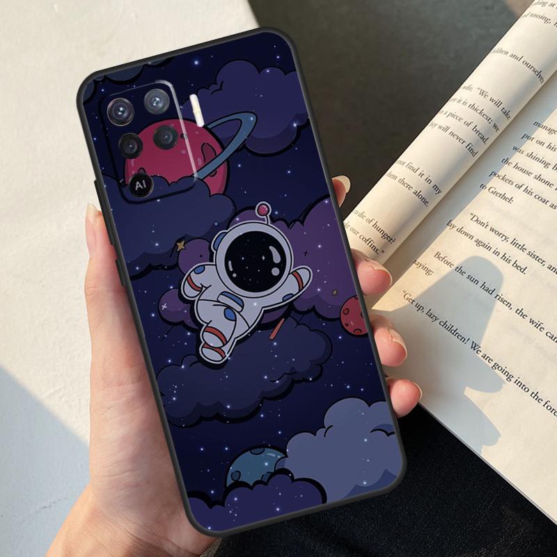 Astronaut Spaceship Case For Oppo A80 A60 A40 A78 A38 A18 A98 A58 A96 A76 A16 A94 A74 A54 A15 A17 A57 A77 A5 Pro