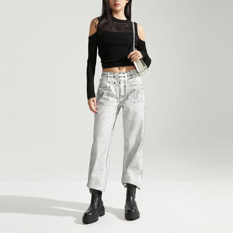 Calvin Klein Solid Color Sleeveless Pullover Mesh Off-Shoulder Knit Top Casual Set Women Tops Space-Black J222958-BEH