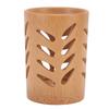 Storage Bucket Multi Purpose Cup Shape Bamboo Toothbrush Holder with Drainage Holes for Makeup Brushes