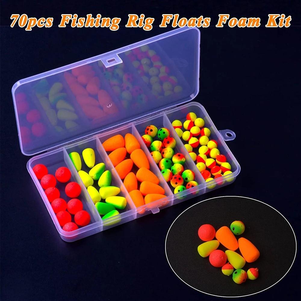 

70 шт. Поводки для помпано, Набор поплавков, Рыболовные пенные поплавки для серфовой рыбалки, Пулевидные поплавки, Поплавки, Оснастка для донной ловли, Аксессуары для изготовления оснастки для судака