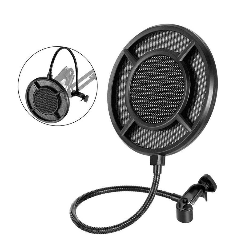 Double Layer Studio Microphone Pop Filter Flexible Wind Screen Sound Filter Shield for Broadcast Podcast Recording