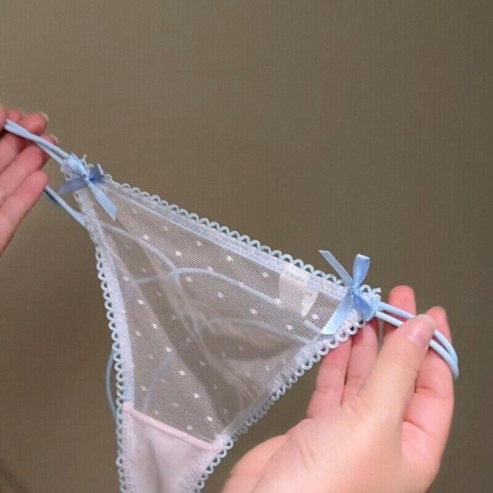 Thin Belt Mesh Dot Panties Briefs Mesh Seamless Panties Cotton Crotch Underwear for Women  Girl