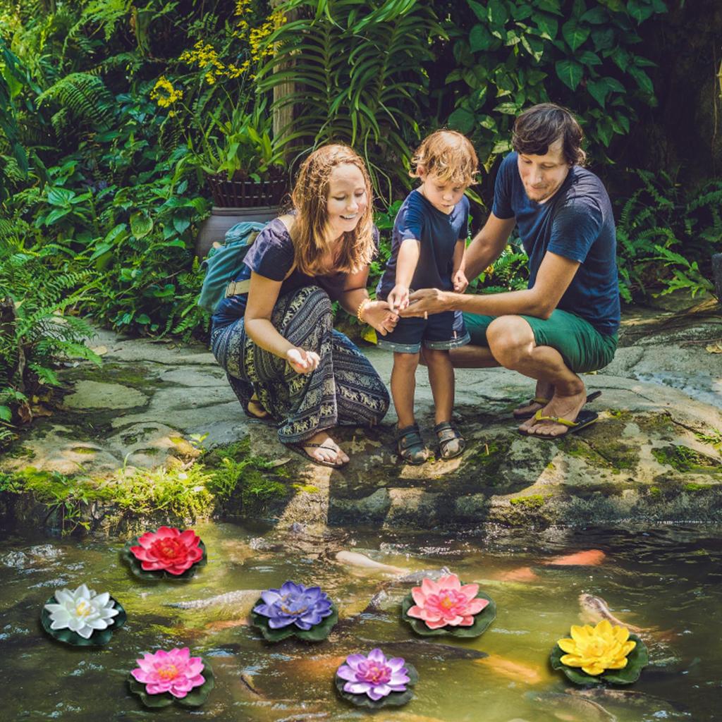 Sagit 7pcFloating Flower Artificial Water L Ily Floating L Otus L Otus Water L Ily