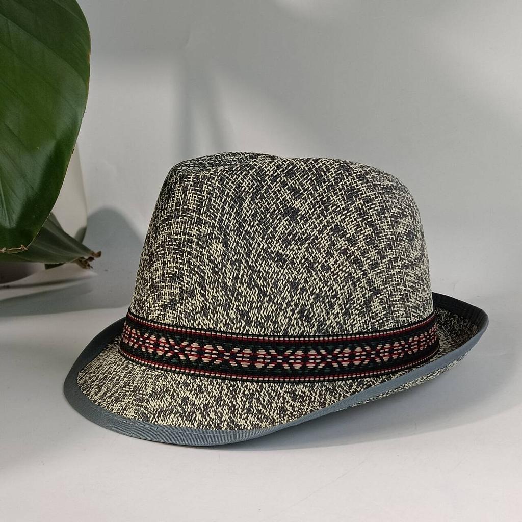 Men's Summer Jazz Fedora Hat Lightweight Breathable Vintage Gentleman Cap Casual Outdoor Sun Protection Western Style All Match