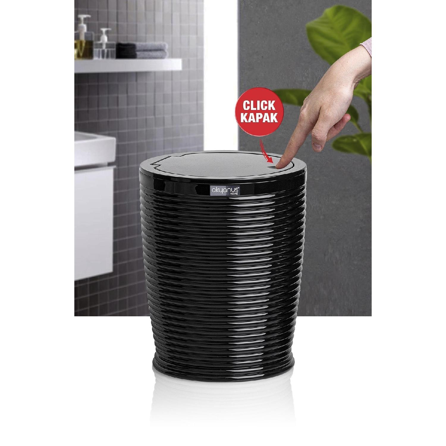 

Круглая мусорная корзина Black Click Lid Elegance